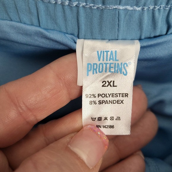 Vital Proteins Mens Sky Blue Elastic Waist Double Layer Athletic Shorts Size 2XL - Picture 5 of 9